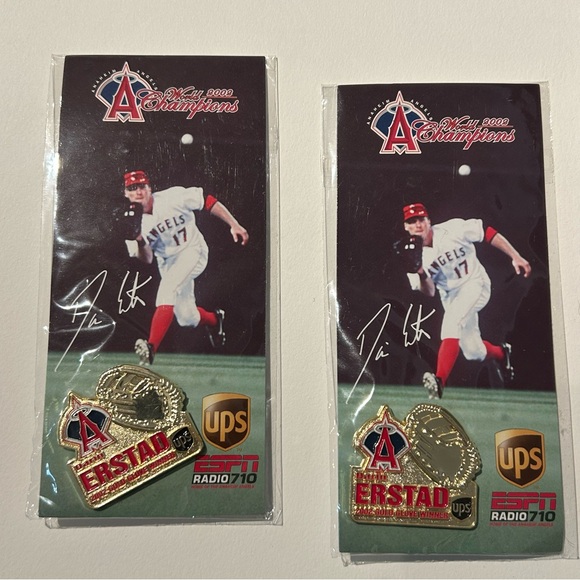 Davin Estrad #17 Anaheim Angels Collectible Pin Set of 2 In Package - Picture 1 of 4